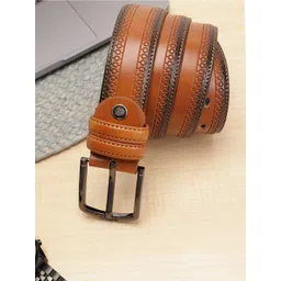 SAZARA Men Textured Leather Belt-picture-24