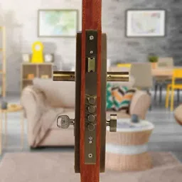 Saze 10 inch Stainless Steel Matt Antique Brass Finish Cylindrical Plate Mortise Door Lock Handle Set, MG304 image 3