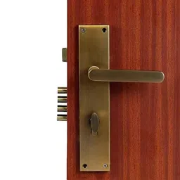 Saze 10 inch Stainless Steel Matt Antique Brass Finish Cylindrical Plate Mortise Door Lock Handle Set, MG304 image 1