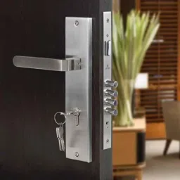 Saze 10 inch Stainless Steel Matt Finish Cylindrical Plate One Side Key Mortise Door Lock Handle Set with 3 Keys, LB-303-picture-33