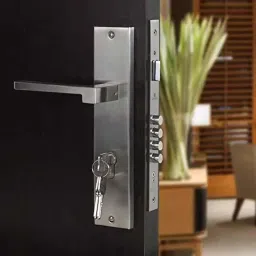 Saze 10 inch Stainless Steel Matt Finish Cylindrical Plate One Side Key Mortise Door Lock Handle Set with 3 Keys, LB-306-picture-32