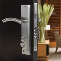 Saze 10 inch Stainless Steel Matt Finish Cylindrical Plate One Side Key Mortise Door Lock Handle Set with 3 Keys, MG-1101-picture-30