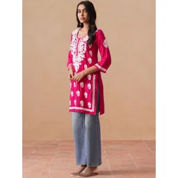SAZRIKA Ethnic Motifs Embroidered Chikankari Chikankari Kurti-picture-36