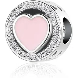 sbi jewelry Pink Love Heart Charm for Bracelets Anniversary Bead Charm Gift for Women Girls-picture-12