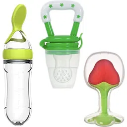 Combo of Food Feeder & Baby Fruit Nibbler & Silicone Teether for 3 -24 M Baby - silicone-image-0