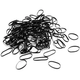 SBWC Black Rubber Band Pack Of 30 Soft & Smooth Basic Everyday Wear Thin Elastics Stretchy Hair Tie Ponytail holder Med, for Women/Girls (pack of 30)-picture-32