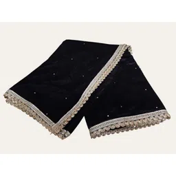 sbz Velvet Embroidered Black Women Dupatta-picture-24