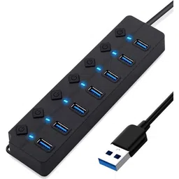 SCALEBEE 7-Port 3.0 USB Hub with Individual Power Switches and Lights for PC, Laptop 7-Port Usb 3.0 Superspeed Portable USB Hub-picture-10
