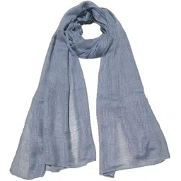 scarfera Solid Polyester Women Light Blue Stole-picture-32