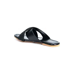 Scentra Women's Black Cross Strap Sandals image 5