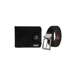 Scharf Black Leather Set Of Waist Belt And Wallet For Men-picture-15