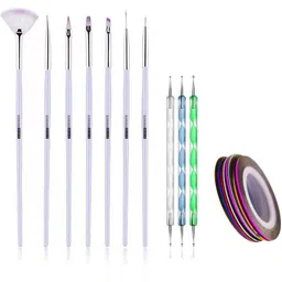 scheibe 7 pcs Nail art Brush ,3 pcs Dotting Pen and 3 pcs Nail Tape-picture-35