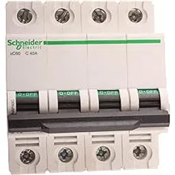 Schneider Electric Acti9 MCB A9N4P40C, 40Amp 4 Pole MCB, C Curve, 10000A (10kA) White Color Miniature Circuit Breaker-picture-16