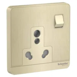 Schneider Electric AvatarOn 16A 250V Polycarbonate Metal Gold Hairline Switched Socket, E8315_16_GH-picture-35