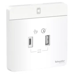 Schneider Electric AvatarOn White Type A + C USB Charger With 100/240 V Voltage, E8332ACQUSB_WE-image-8