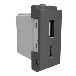 Schneider Electric Livia A+C Type USB Charger Port 1 Module 2.4 Amp Grey, P7003_PG_N-image-7