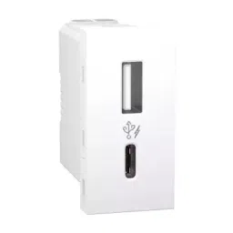 Schneider Electric Unica Pure White Type A + C USB Charger With 2.4 A Current and 5 V Voltage, UNSACUSB1P1M_WE-image-3