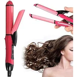 Scholazs 2 in 1 Hair Straightener and Curler Ceramic Plate Hair Curler for Women Hair Straightener for Women Hair Straightener and Curler for Women (Pink)-picture-26