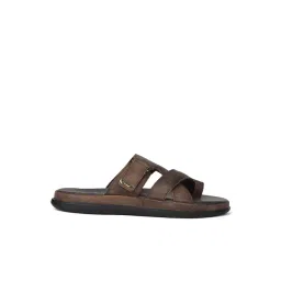 Scholl Men's Brown Cross Strap Sandals-picture-11