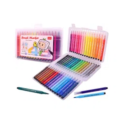 SCHOOLISH Washable Brush Marker Pen Soft Head Triangle Barrel Easy Grip Water-based Markers Color Art Markers for Artist Sketch Markers Set Drawing Color Markers Pen For Kids And Adults- PACK OF 1- COLOR MAY VARY-picture-11