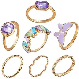 scintillare by sukkhi Lavish Gold Plated Multi Style finger Rings for Women-picture-20