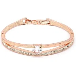 scintillare by sukkhi Pretty Stylish Fashionable Rose Gold Plated Crystal Stone Studded Kada Bangle Bracelet for Women & Girls|BC107130-picture-25