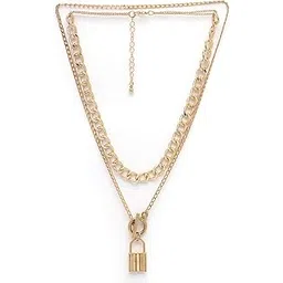 scintillare by sukkhi Stylish Gold Plated 2 Layered Chunky Lock Pendant Necklace for Women & Girls |Birthday Gift for Girls And Women Anniversary Gift for Wife| Gifts Collection|N106766-picture-41