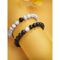 Scintillare By Sukkhi Unisex Set Of 2 Artificial Beaded Elasticated Bracelets-picture-21