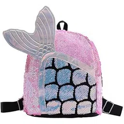 scooba Mermaid Tail Sequin Backpack for Girls, Iridescent assorted Color and Blue Design, Adjustable Straps-picture-10