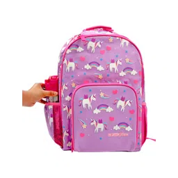 SCOOBIES Girls Purple & White Brand Logo Backpack-picture-48