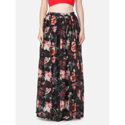 Scorpius Black Floral Print Skirt-picture-38