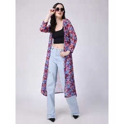 SCORPIUS Floral Printed Chiffon Longline Shrug-picture-22