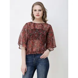 Scorpius Maroon Printed Top-picture-22