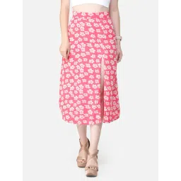Scorpius Pink & White Floral Print Skirt-picture-48