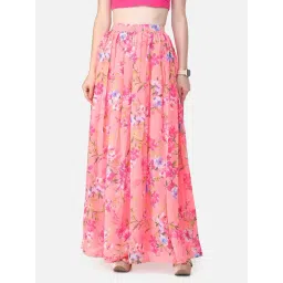 Scorpius Pink Floral Print Skirt-picture-27