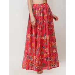 Scorpius Pink Floral Print Skirt-picture-15