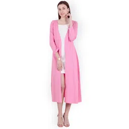 SCORPIUS Pink Solid Open Front Shrug-picture-19