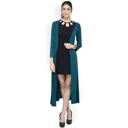 SCORPIUS Teal Solid Open Front Shrug-picture-39