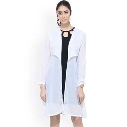 SCORPIUS White Solid Open Front Longline Shrug-picture-27