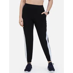 SCORPIUS Women Black & White Colourblocked Joggers image 1