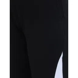 SCORPIUS Women Black & White Colourblocked Joggers image 3