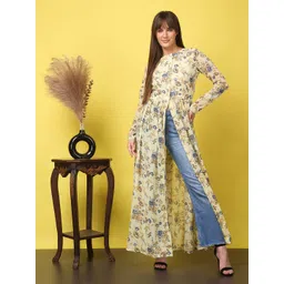 SCORPIUS Women Floral Printed Gathered or Pleated Longline Maxi Top-picture-39