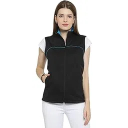 scott international Women's Cotton Blend Cotton Regular Fit Sleeveless Standard Length Casual Jacket-picture-35