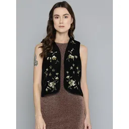 SCOUP Women Floral Embellished Open Front Jacket-picture-23