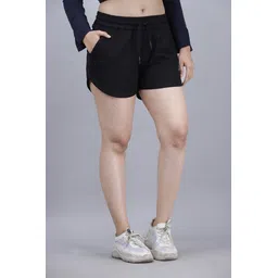 scrott fitness Solid Women Black Regular Shorts-picture-26