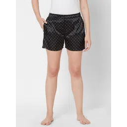 SDL by Sweet Dreams Women Black & White Printed Lounge Shorts-picture-27