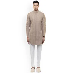 SDS By Kushal Shah Cotton Thread Embroidery Sherwani Set-picture-25