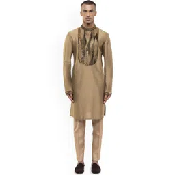 SDS By Kushal Shah Men Embroidered Regular Sequinned Kurta with Trousers-picture-36