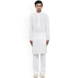 SDS By Kushal Shah Men Floral Embroidered Kurta with Trousers-picture-13