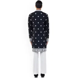 SDS By Kushal Shah Men Floral Embroidered Kurta with Trousers image 5